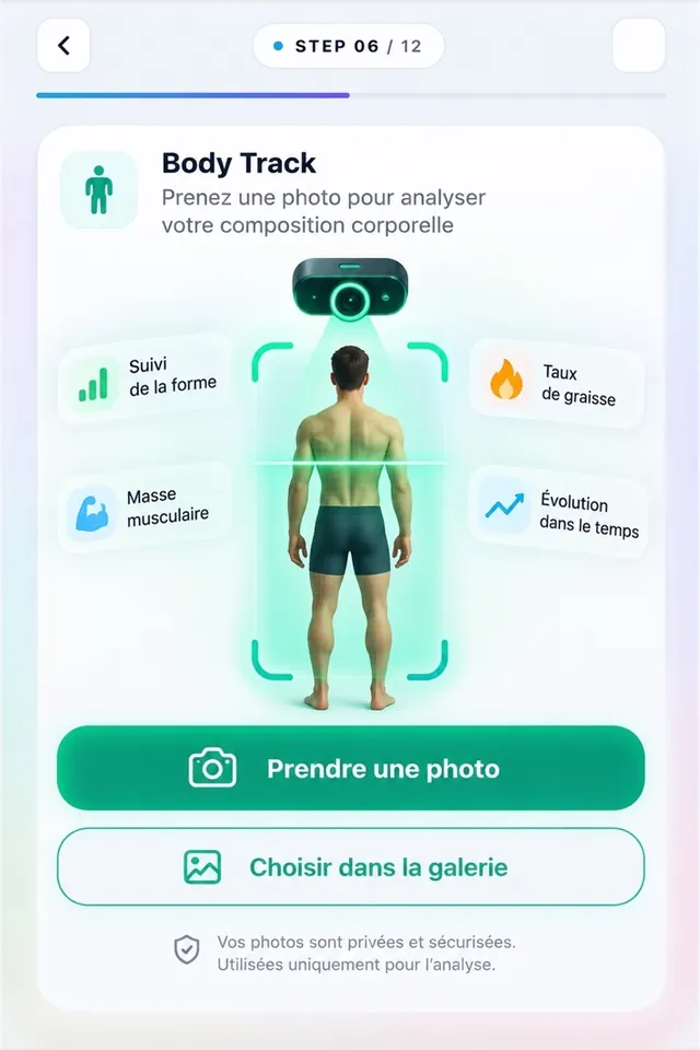 Body Track : suivi de la forme, masse musculaire, taux de graisse et évolution
